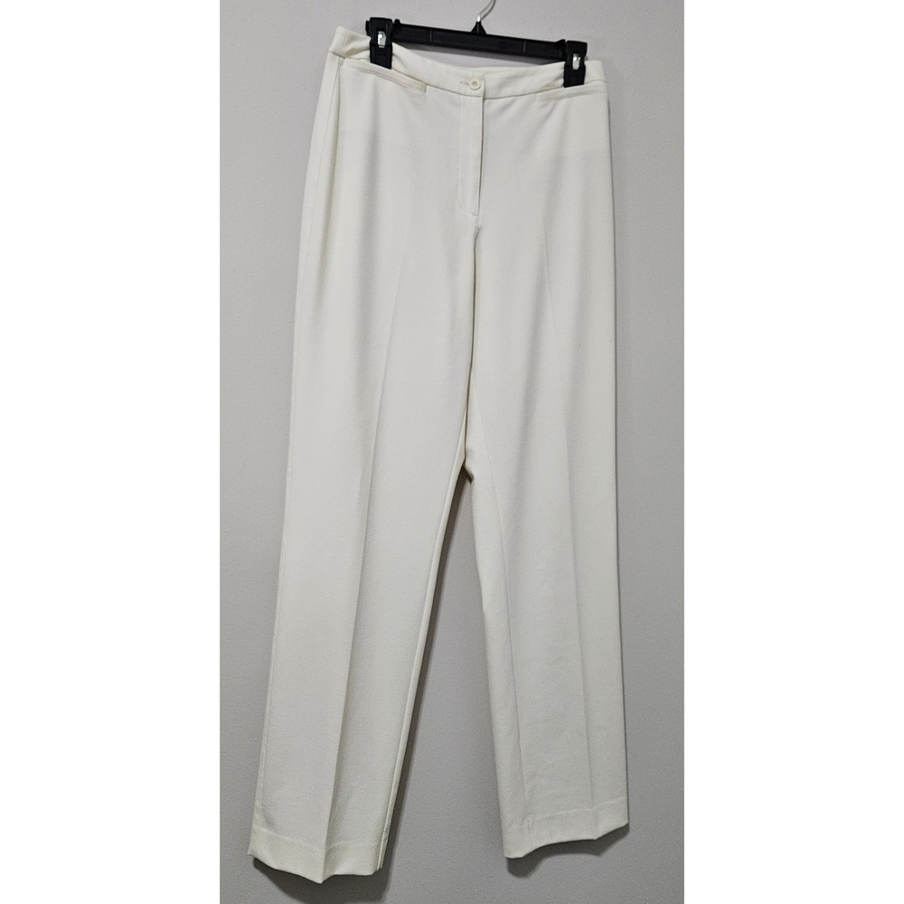 Liz Claiborne Lizsport Cream Stain Resistant Straight Leg Dress Pants Womens 10